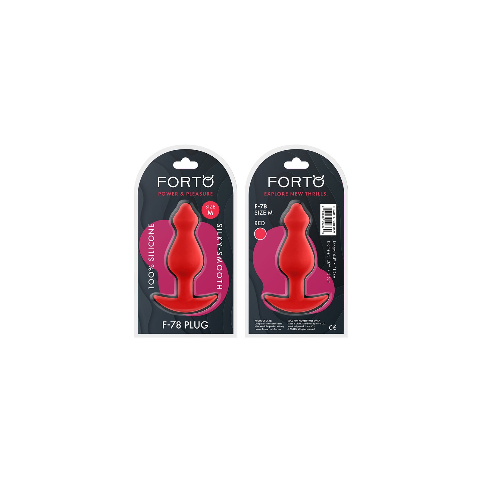 Plug Anal de Silicona Pointee Forto F-78 Mediano Rojo