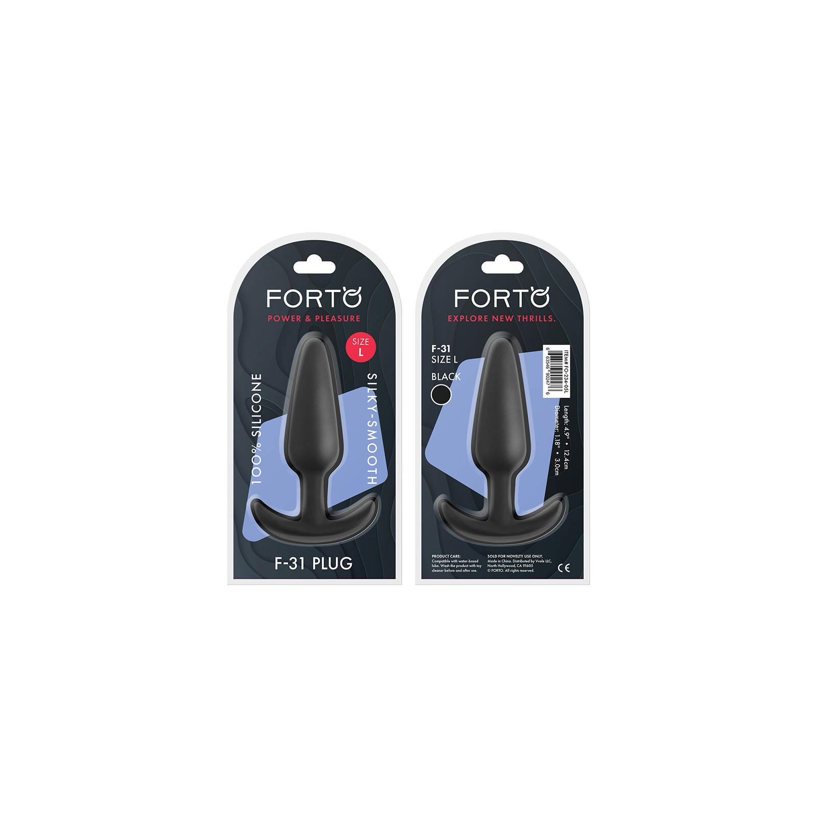 Forto F-31 Large Silicone Anal Plug Black