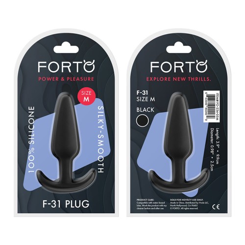 Forto F-31 Medium Silicone Anal Plug Black