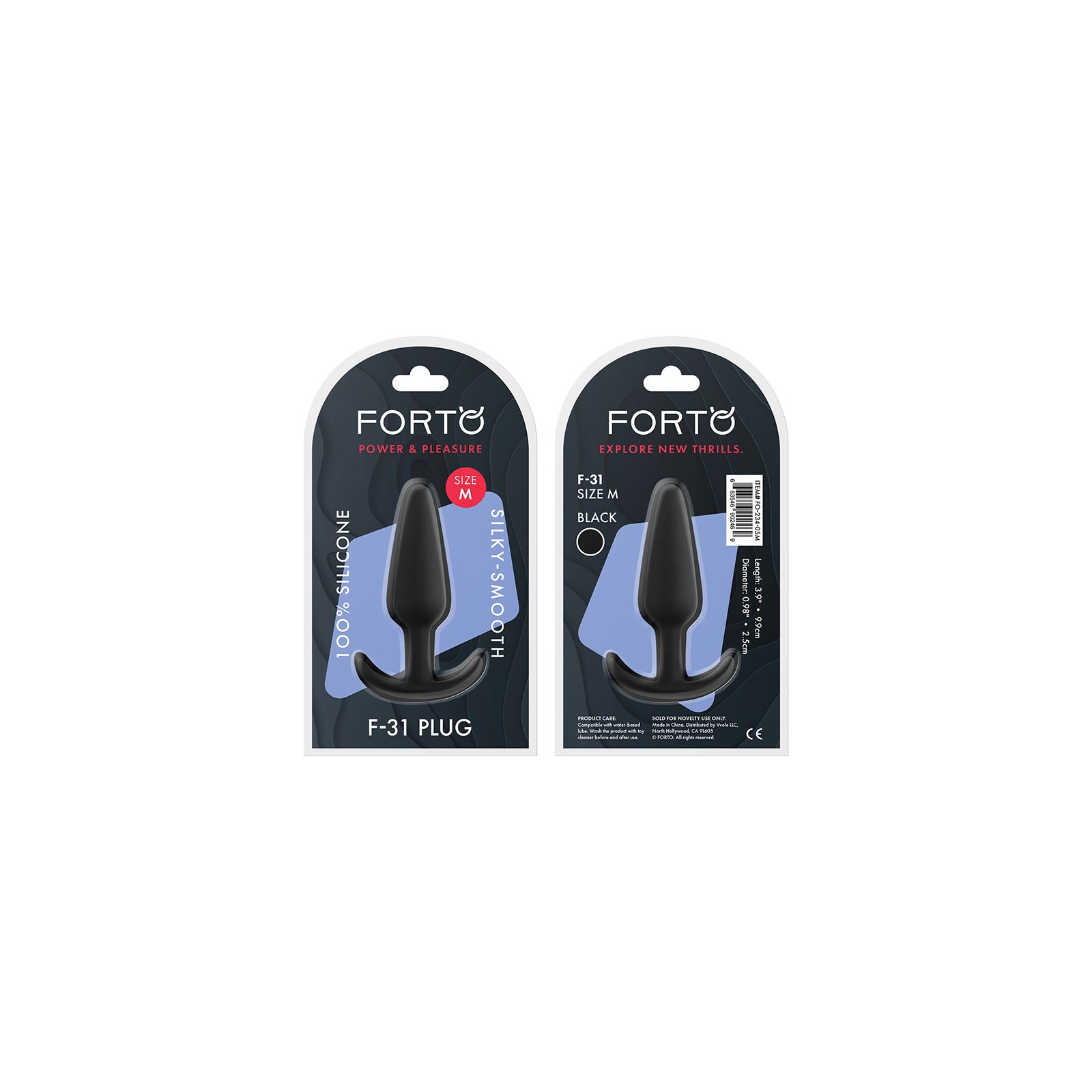 Forto F-31 Medium Silicone Anal Plug Black