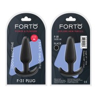 Plug Anal de Silicona Forto F-31 Mediano Negro