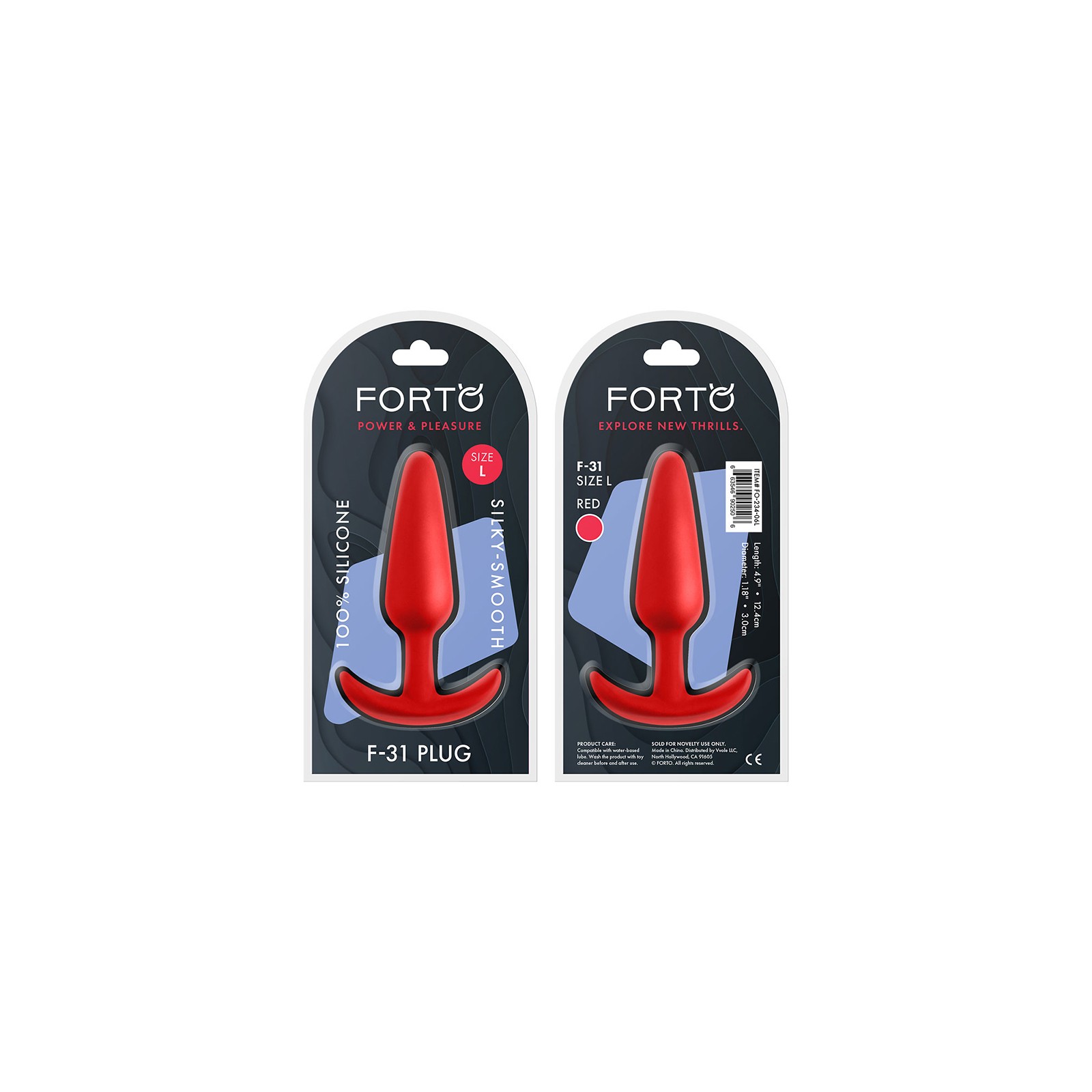 Forto F-31 Tapón Anal Grande de Silicona Rojo