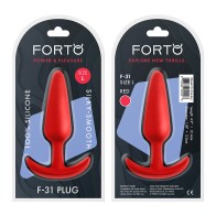 Forto F-31 Tapón Anal Grande de Silicona Rojo