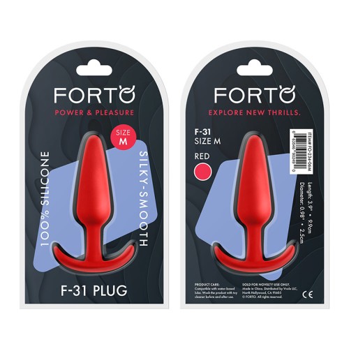 Plug Anal de Silicona Forto F-31 Mediano Rojo