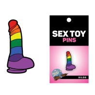 Wood Rocket Rainbow Dildo Lapel Pin Accessory