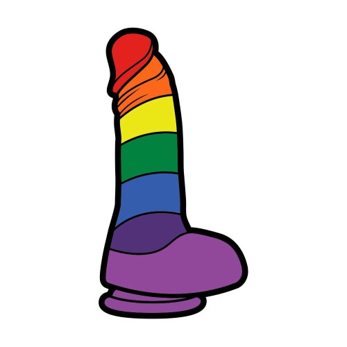 Wood Rocket Rainbow Dildo Lapel Pin Accessory