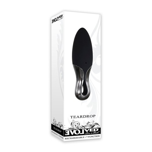 Mini Vibrador Recargable de Silicona en Forma de Gota Negro Evolved