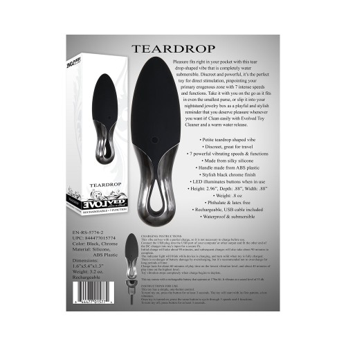 Evolved Teardrop Rechargeable Silicone Mini Vibrator Black