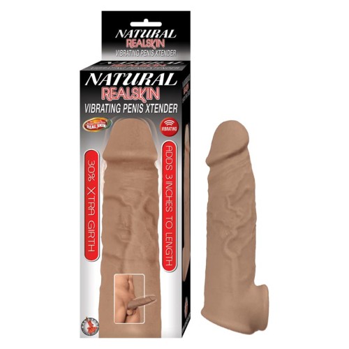 Natural Realskin Vibrating Penis Xtender - Gain Length and Girth