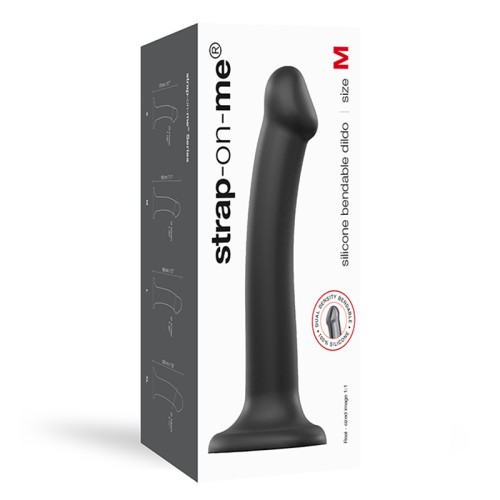 Strap-On-Me Bendable Dual-Density Silicone Dildo Black M