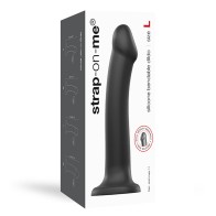 Strap-On-Me Dildo de Silicona de Densidad Doble Flexible - Negro L