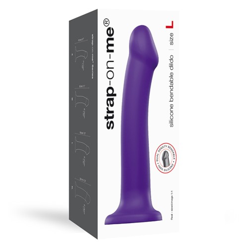 Dildo Strap-On-Me Doble Densidad y Flexible Púrpura L - Placer Flexible