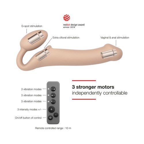 Efectuador Vibrante de Silicona Recargable con Control Remoto Strap-On-Me