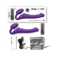 Strap-On-Me Arnés Vibrador Silicona Recargable Control Remoto Púrpura M