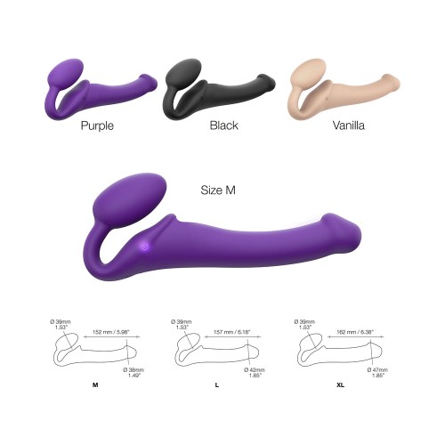 Strap-On-Me Arnés Vibrador Silicona Recargable Control Remoto Púrpura M