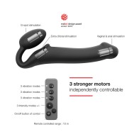 Strap-On-Me Rechargeable Remote-Controlled Silicone Vibrating Strap-On Black M