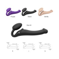 Strap-On-Me Arnés Vibrador Silicona Recargable con Control Remoto Negro M