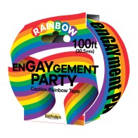 Cinta de Fiesta de Precaución Rainbow 'Engaygement' - Decoración Divertida