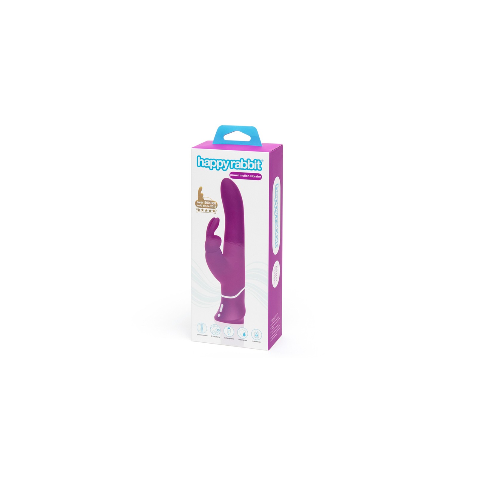 Happy Rabbit Power Motion Rechargeable Silicone Rabbit Vibrator Purple