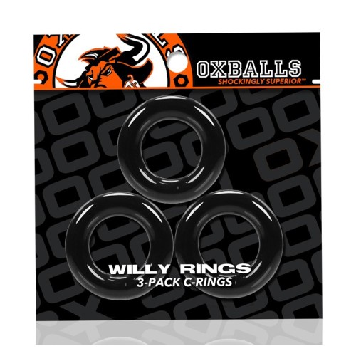 Anillos Willy 3-Pack Cockrings Oxballs Negro