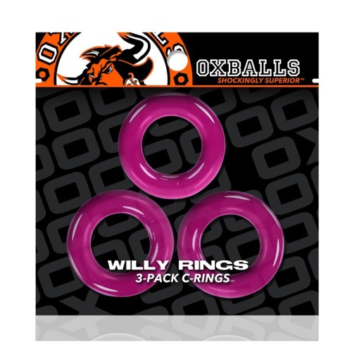 Anillos Willy 3-Pack Rosa Fucsia