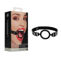 Ouch! Gag Ajustable de Silicona con Correas de Cuero