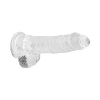 RealRock Crystal Clear Realistic 6 in. Dildo With Balls