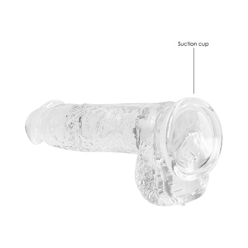 Dildo Realista Crystal Clear de 6 in. Con Bolas