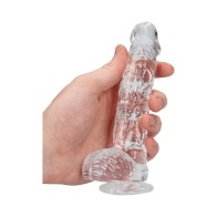 Dildo Realista Crystal Clear de 6 in. Con Bolas