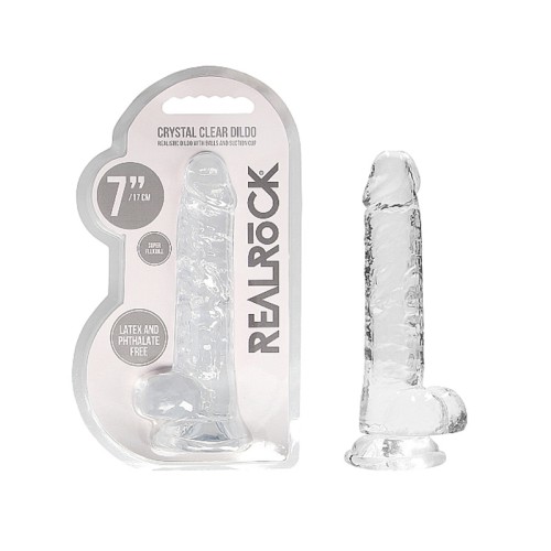 Dildo Crystal Clear RealRock con Bolas