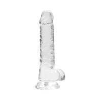 RealRock Crystal Clear Dildo with Balls