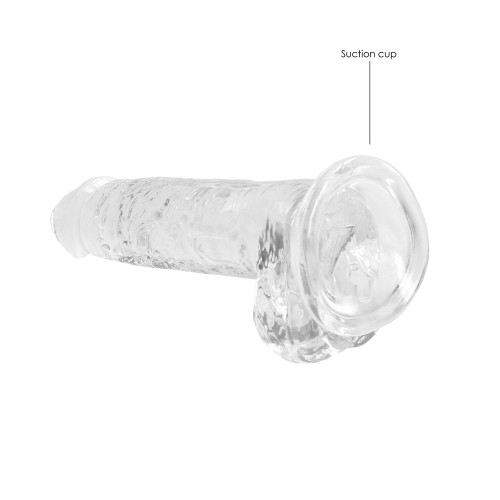 RealRock Crystal Clear Dildo with Balls