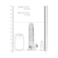 RealRock Crystal Clear Dildo with Balls