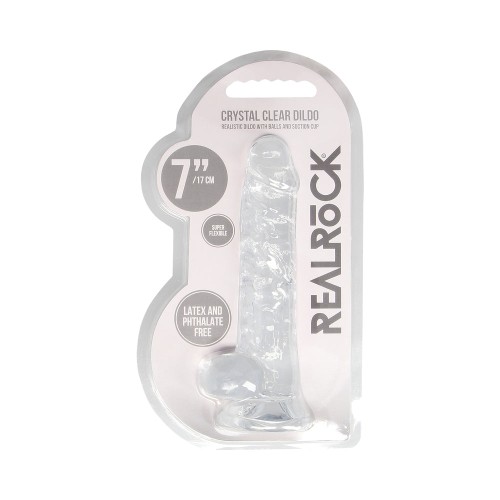 RealRock Crystal Clear Dildo with Balls