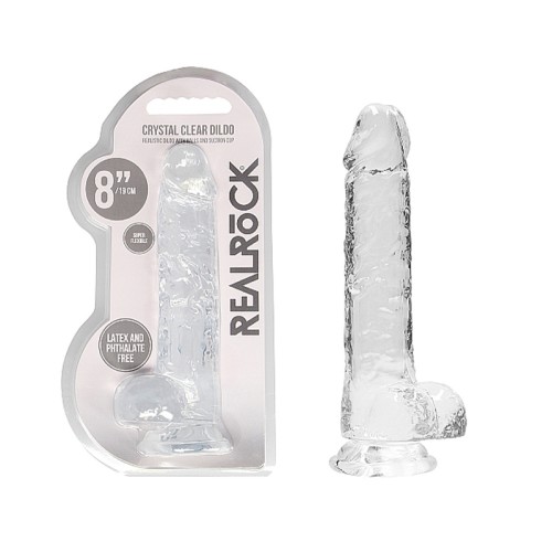 RealRock Crystal Clear Realistic 8 in. Dildo With Balls