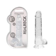 RealRock Crystal Clear Realistic 8 in. Dildo With Balls