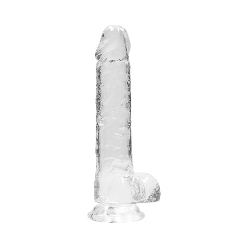 RealRock Crystal Clear Realistic 8 in. Dildo With Balls