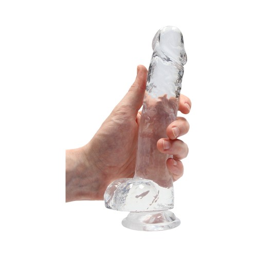 RealRock Crystal Clear Realistic 8 in. Dildo With Balls