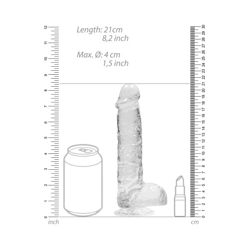 Dildo Realista Crystal Clear de 8 in. con Bolas