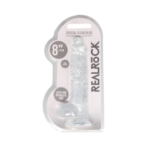 RealRock Crystal Clear Realistic 8 in. Dildo With Balls