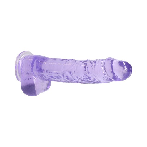 Dildo RealRock Crystal Clear de 9 pulgadas con Bolas y Ventosa