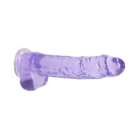 RealRock Crystal Clear 9 in. Dildo With Balls and Suction Cup