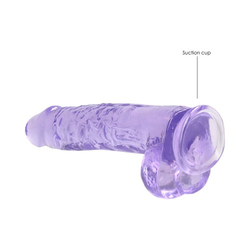 RealRock Crystal Clear 9 in. Dildo With Balls and Suction Cup