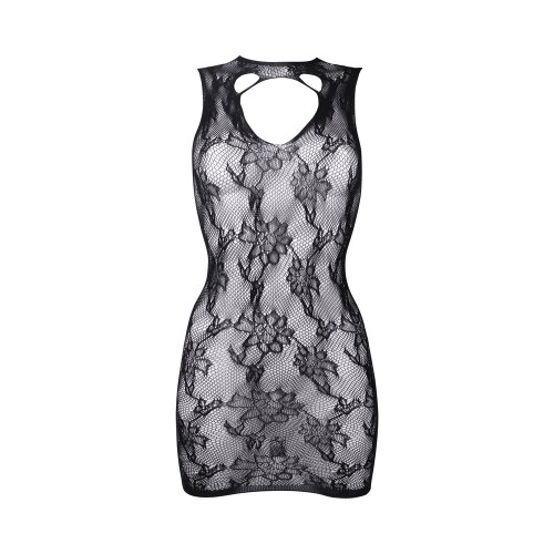 Le Desir High Neck Lace Mini Dress Black O/S