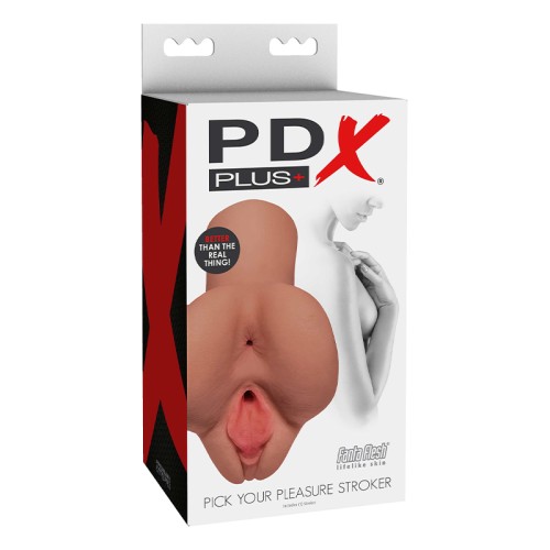 PDX Plus Pick Your Pleasure Dual Entry Stroker Tan - Ultimate Variety