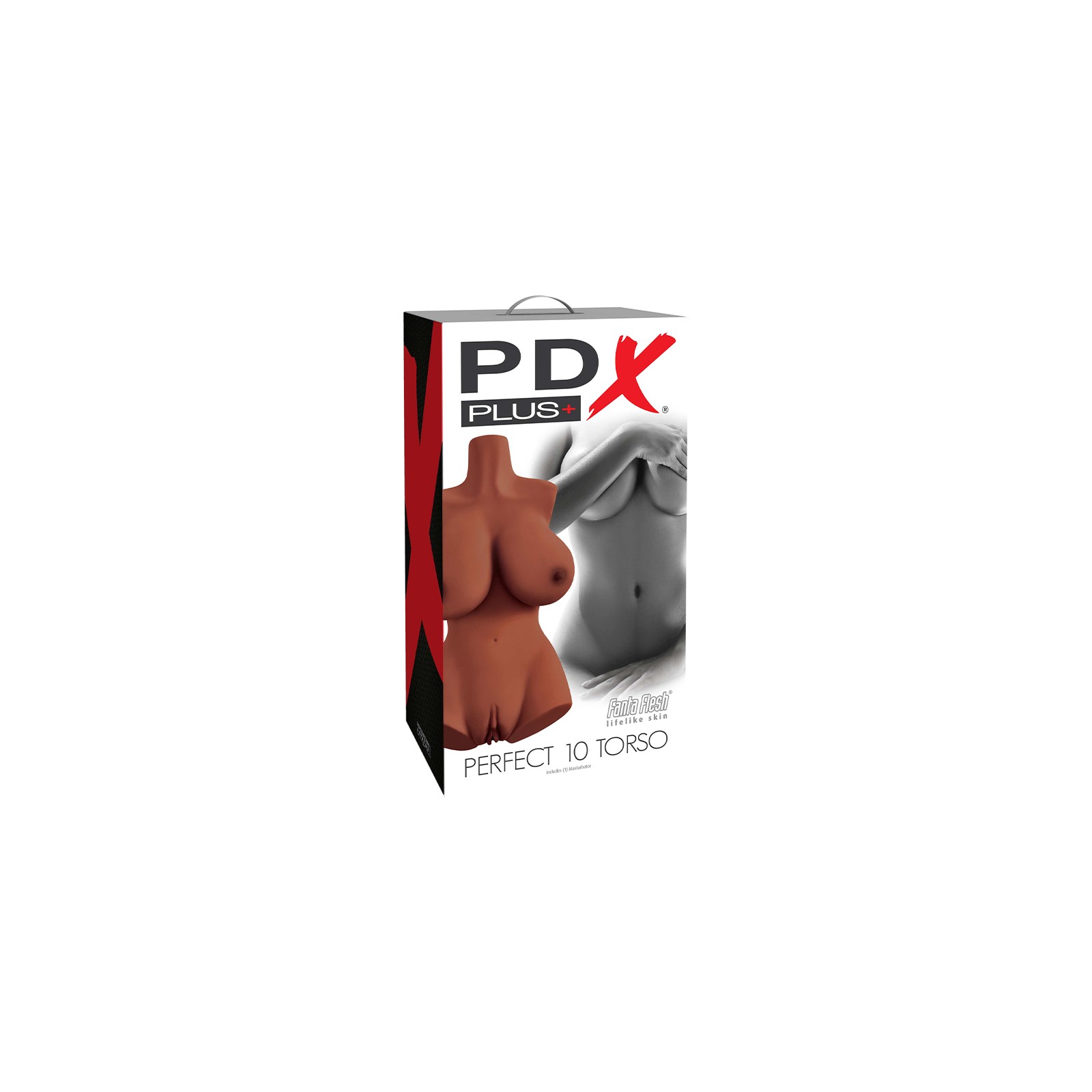 PDX Plus Perfect 10 Realistic Dual Entry Masturbator Brown