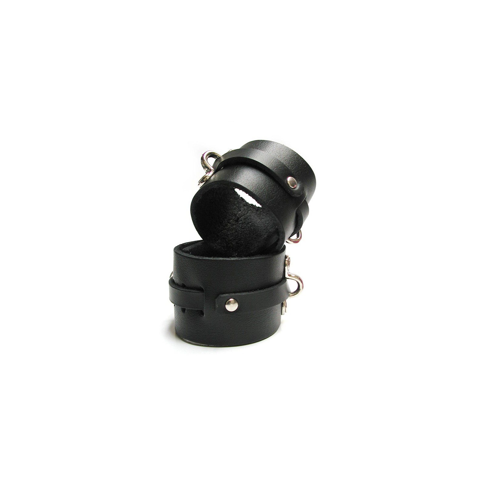 KinkLab Leather Ankle Cuffs for Bondage Play