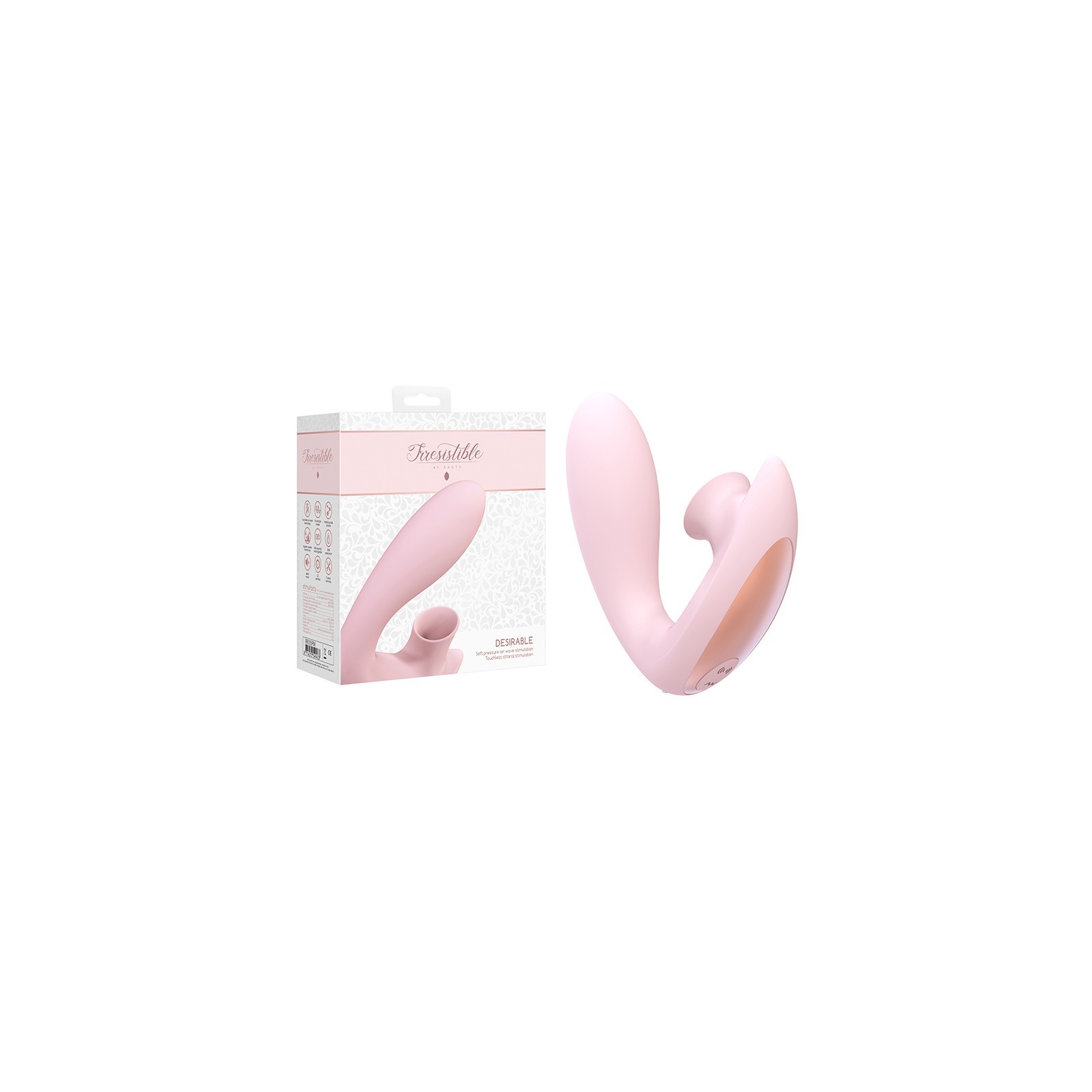 Shots Irresistible Desirable Rechargeable Silicone Dual Stimulator Pink