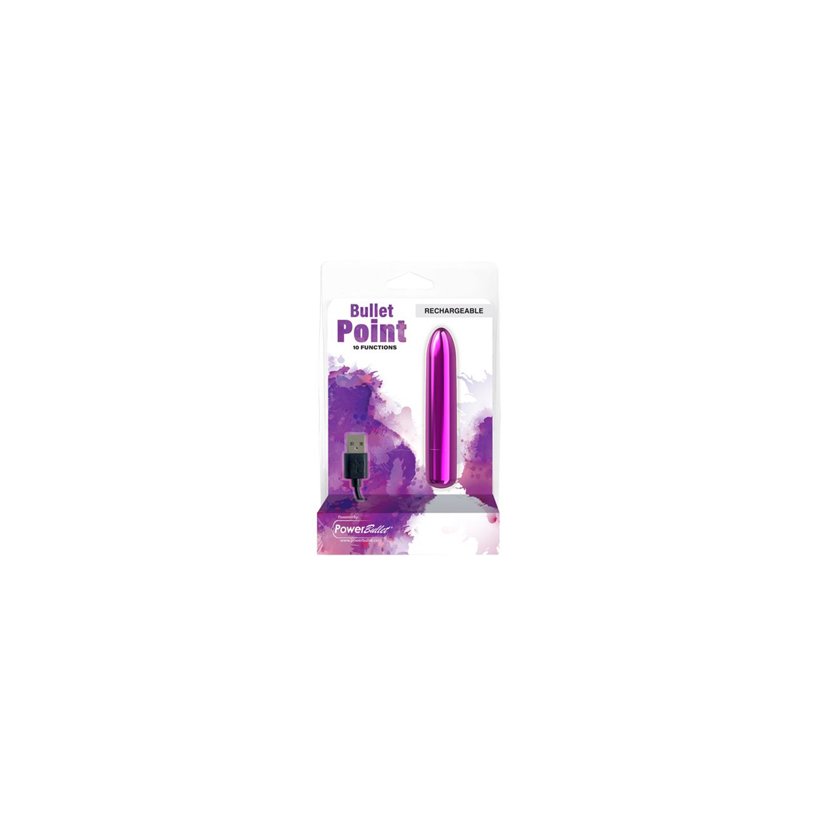 Power Bullet Point Rechargeable Vibrator Purple