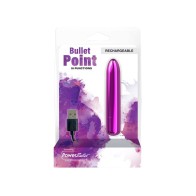 Vibrador Recargable Power Bullet Point Púrpura